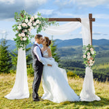 HeyMate Wedding Arch -7.48FT Square Wooden Wedding Arches for Ceremony, Wood Arbor Backdrop Stand for Proposal Wedding Party Scene, Birthday Party, Bridal Shower, Garden, Outdoor, Rustic Decorationsz