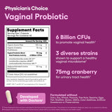 Physician's CHOICE Vaginal Probiotics for Women - pH Balance, Odor Control, Yeast Balance, Vaginal Flora & Feminine Health - 6B CFU with Organic Prebiotics and Cranberry Extract - 45 CT