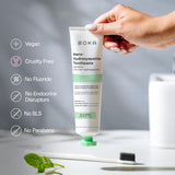 Boka Fluoride Free Toothpaste Nano Hydroxyapatite, Helps Remineralize, Appropriate for Sensitive Teeth, Whitening - for Adult, Kids Oral Care - Refresh Mint Flavor, 4 Fl Oz 3Pk