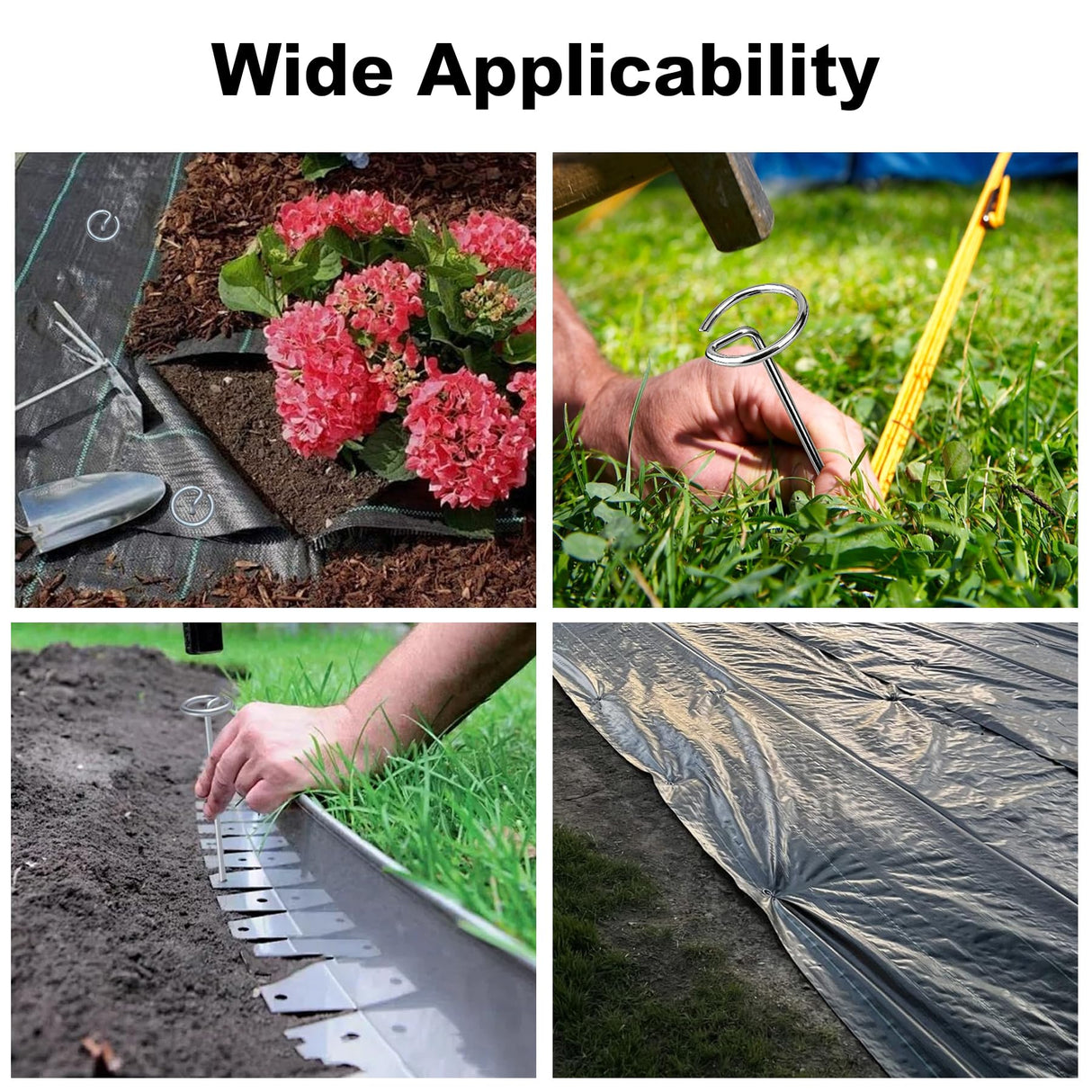 100 Pack Landscape Staples 8 Gauge 6 Inch Galvanized Garden Stakes SOD Pins Yard Lawn Spikes for Plant Cover, Tent, Weed Barrier Fabric, Turf, Inflatable and Outdoor Decorationlandscape Fabric Stakes