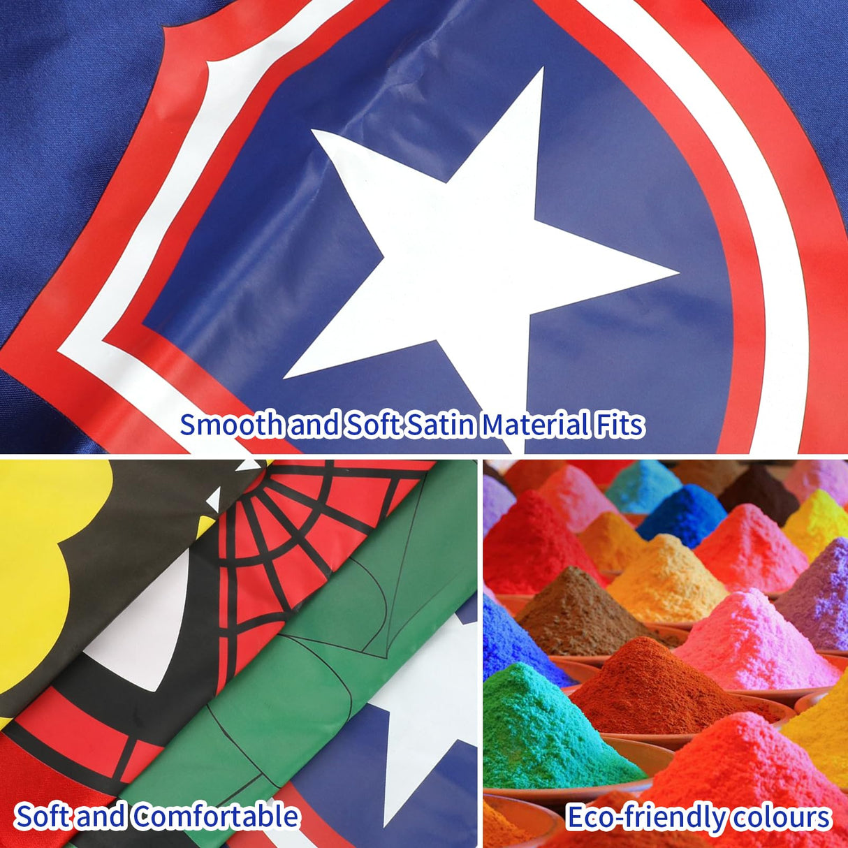 AnRuk Superhero Capes Set for Kids, Hero Caps and Masks for 3-12 Year Old Boys and Girls, Cartoon Dress Up for Holiday Halloween, Costumes Party Supplies Christmas and Brithday Gifts.