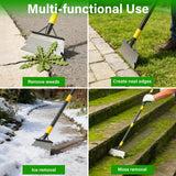 Weed Scraper Tool for Driveway Cracks, Long Handle Floor Scraper for Removing Weeds, Moss & Dirt, Heavy Duty Rustproof Metal Blade, Stand-Up Weeder for Sidewalk, Patio & Lawn Edging