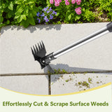 2 in 1 Crack Weeder and Weed Puller with 57" Long Handle for Outdoor Use