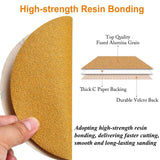 Aiyard 6-Inch No-Hole Hook and Loop Sanding Discs 400-Grit, Random Orbital Sandpaper for Automotive and Woodworking, 100-Pack