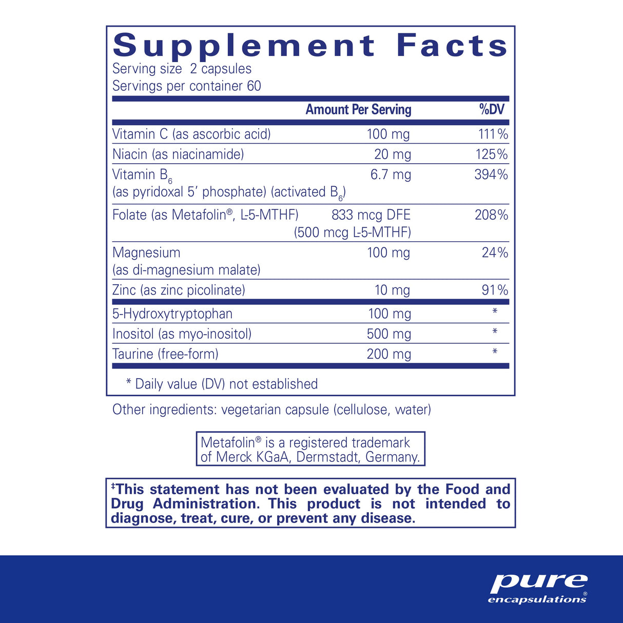 Pure Encapsulations SeroPlus | Hypoallergenic Serotonin Support to Support Moderate Occasional Stress | 120 Capsules