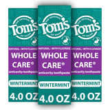 Tom's of Maine Whole Care Natural Toothpaste with Fluoride, Wintermint, 4 Oz. 3-Pack (Packaging May Vary)