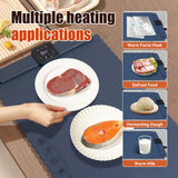 Warming Mat for Food 5 Temperature Settings Silicone Food Warming Mat Roll up Food Warmer with Full Surface Heating Warming Pad Electric Warming Tray for Buffets Party Home (Blue)