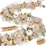 Fall Decorations for Home - 6Ft Autumn Maples Leaf Pumpkin Berry Garland