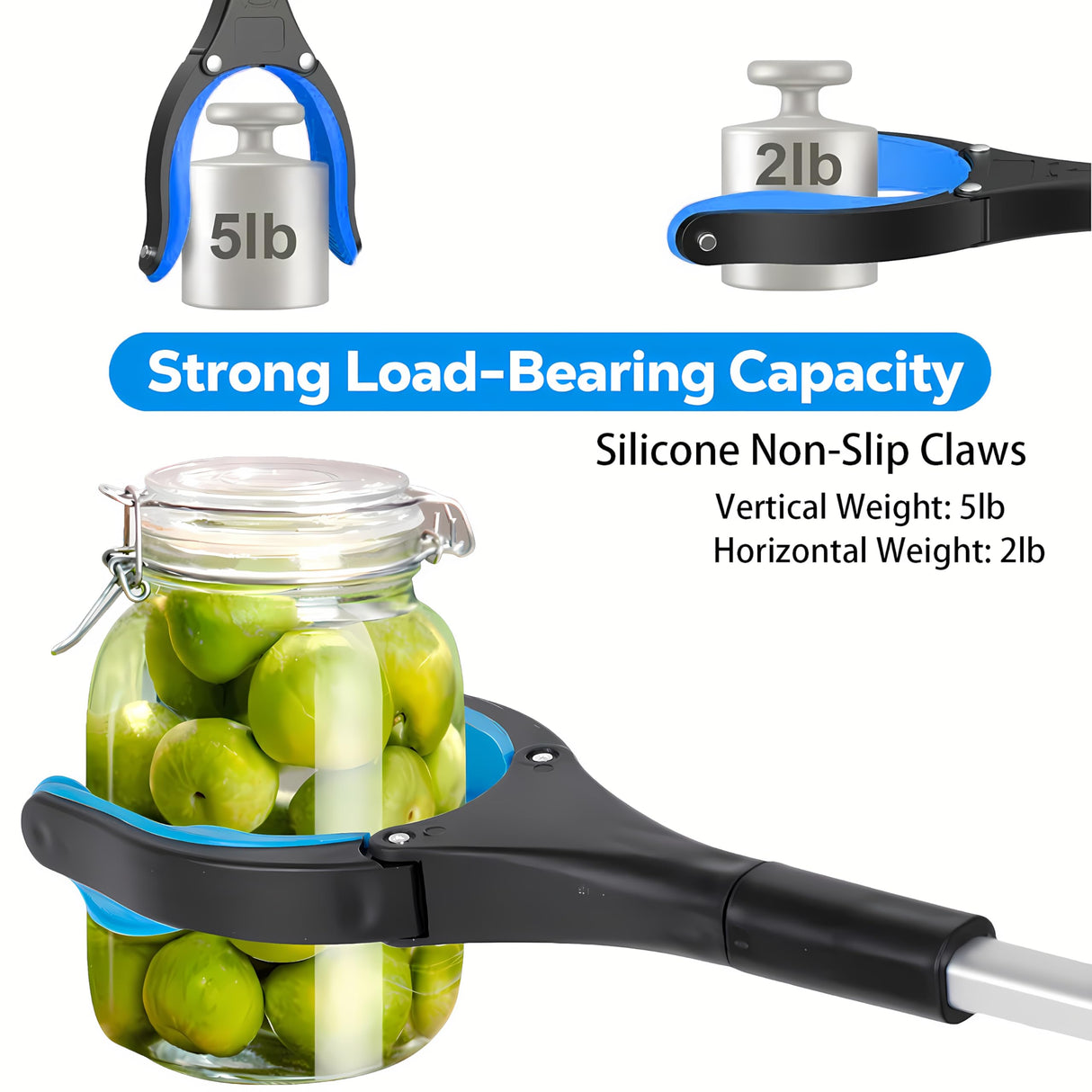 Grabber Reacher Tool - Foldable Gripper and Reaching Tool - Heavy Duty Pick Up Stick Grabbers for Seniors, Trash, Surgery Recovery Must Haves Gifts, 32” Picker Upper Grabber (Blue)