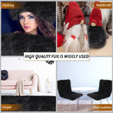Tatuo 60 x 18 Inch Black Faux Fur Fabric Halloween Fluffy Fuzzy Craft Fake Fur Cuts Shaggy Synthetic Plush Patch Sewing DIY Winter Christmas Costume Gnome Beard Miniature Dolls Rugs Mats Gift