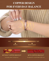 Fashtour Pure Copper Bracelet & Ring Set for Men & Women, Handmade
