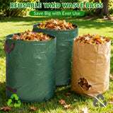Gixmuoiy Reusable Yard Waste Bags, 72 Gallon Lawn and Leaf Bags 3-Pack, Collapsible Heavy-Duty Garden Bags, Stand-Up Yard Waste Container for Leaves, Grass Clippings and Lawn Debris