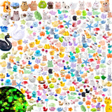 300 Pcs Mini Resin Animals Figurines, Mixed Tiny Resin Figures Bulk for Easter Egg Fillers Stuffers Fairy Garden Accessories Miniature Dollhouse Decorations DIY Slime Charms for Crafts Party Favors