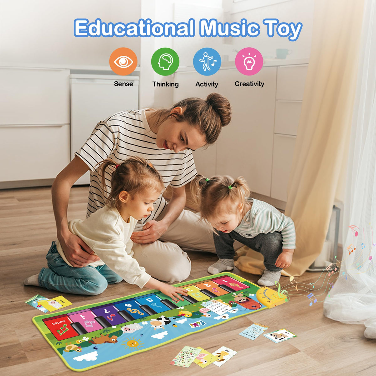 FOKI Floor Piano Mat, Baby & Toddler Toys for 1-3 Year Old Boys & Girls