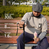 RehaEscort Walking Cane, Folding, Adjustable, Lightweight, Walking Canes for Men & Women, Soft Ergonomic Handle, Heavy Duty All Terrain Tip, Walking Sticks for Seniors & Adults with Travel Bag