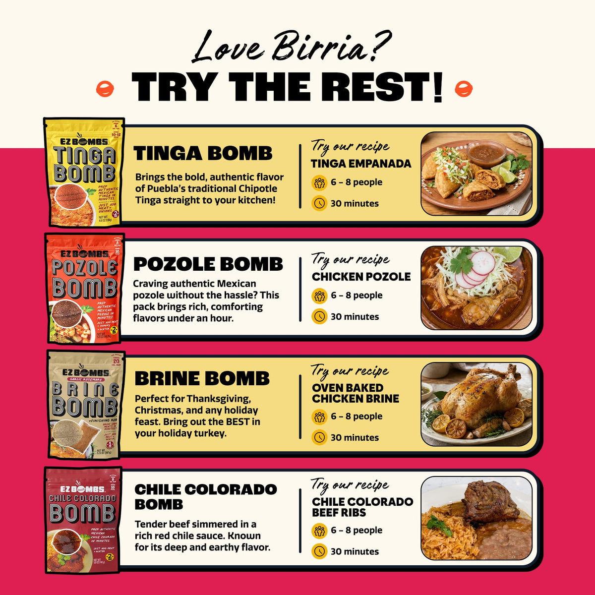 EZ Bombs Birria Bomb Seasoning - Pack of 2, Mexican Spice Mix