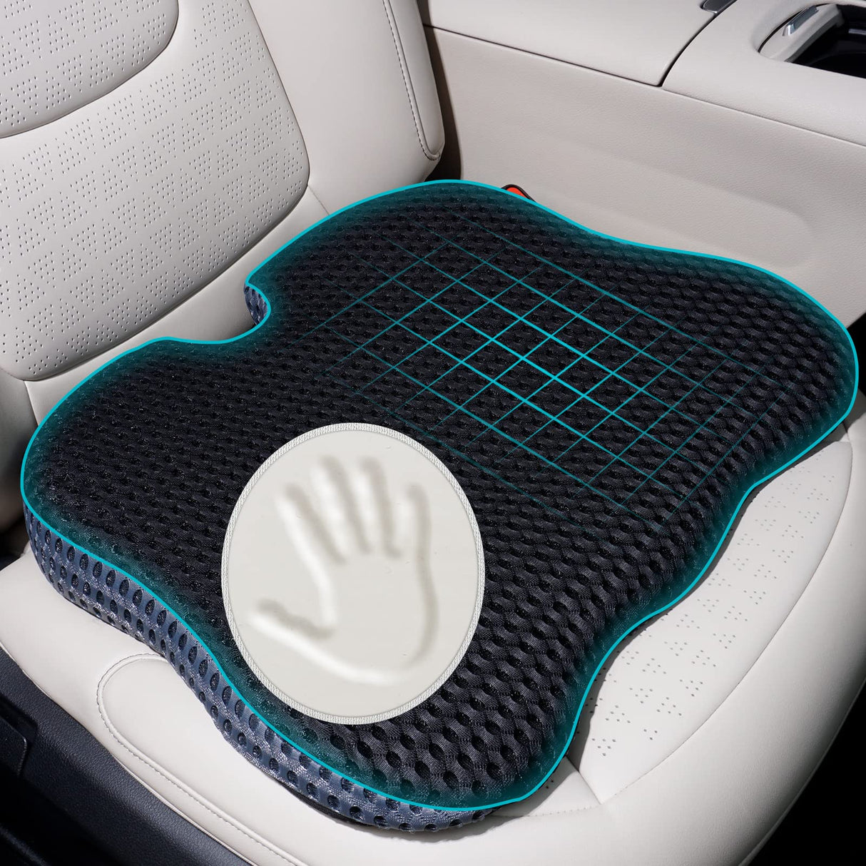 GSPSCN Car Seat Cushion Pad Memory Foam Heightening Wedge,Driver Seat Cushion Pillow to Relief Sciatica & Back Coccyx Tailbone Pain in Office Chairs,Car Seat,Wheelchair,Computer Desk Chair