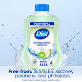 Dial Antibacterial Defense Foaming Hand Soap + Aloe, Fresh Pear Scent, 30 Fl Oz Hand Soap Refill (Pack of 4), Dermatologist-Tested, Gentle on Skin
