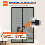 MAGZO Magnetic Screen Door Fit Door Size 48 x 96 Inch, Actual Screen Size 50" x 97" Magnet Screen Curtain for Sliding Door-Black