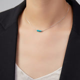 keenove 925 Sterling Silver Crystal Choker Necklace Turquoise Jewelry Women