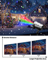 FLITI Laser Christmas Projector Lights Outdoor, Waterproof Christmas Decorations Moving Stars Light Show, Remote Control Timer, Holiday Projector Decorations for House, Yard & Garden
