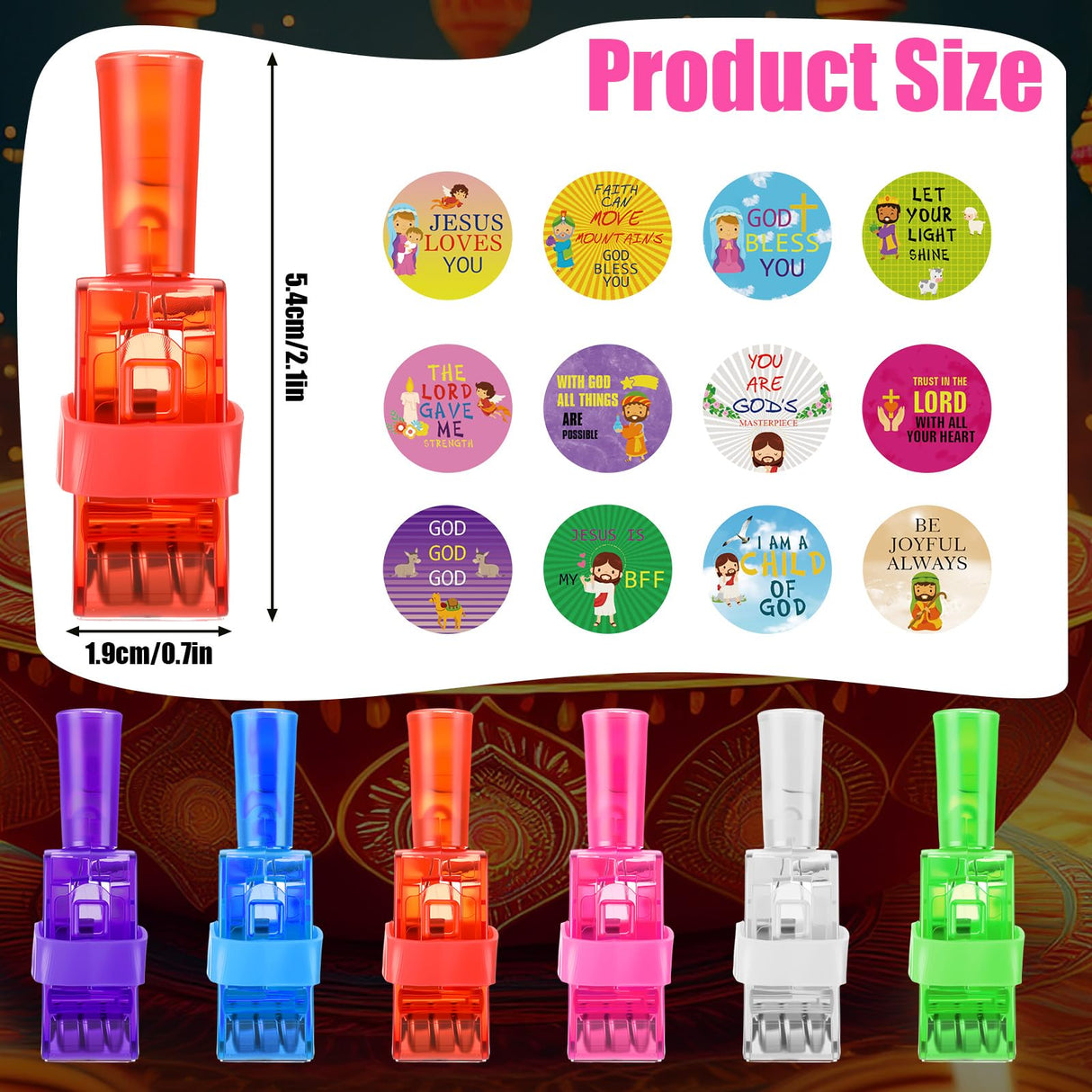 Tuanse 36 Pcs Halloween Christian Finger Lights Gifts Bulk Christian Bible Jesus Church Finger Flashlights Glow in the Dark Religious Inspirational Party Favors for Kids Christmas Halloween Gifts