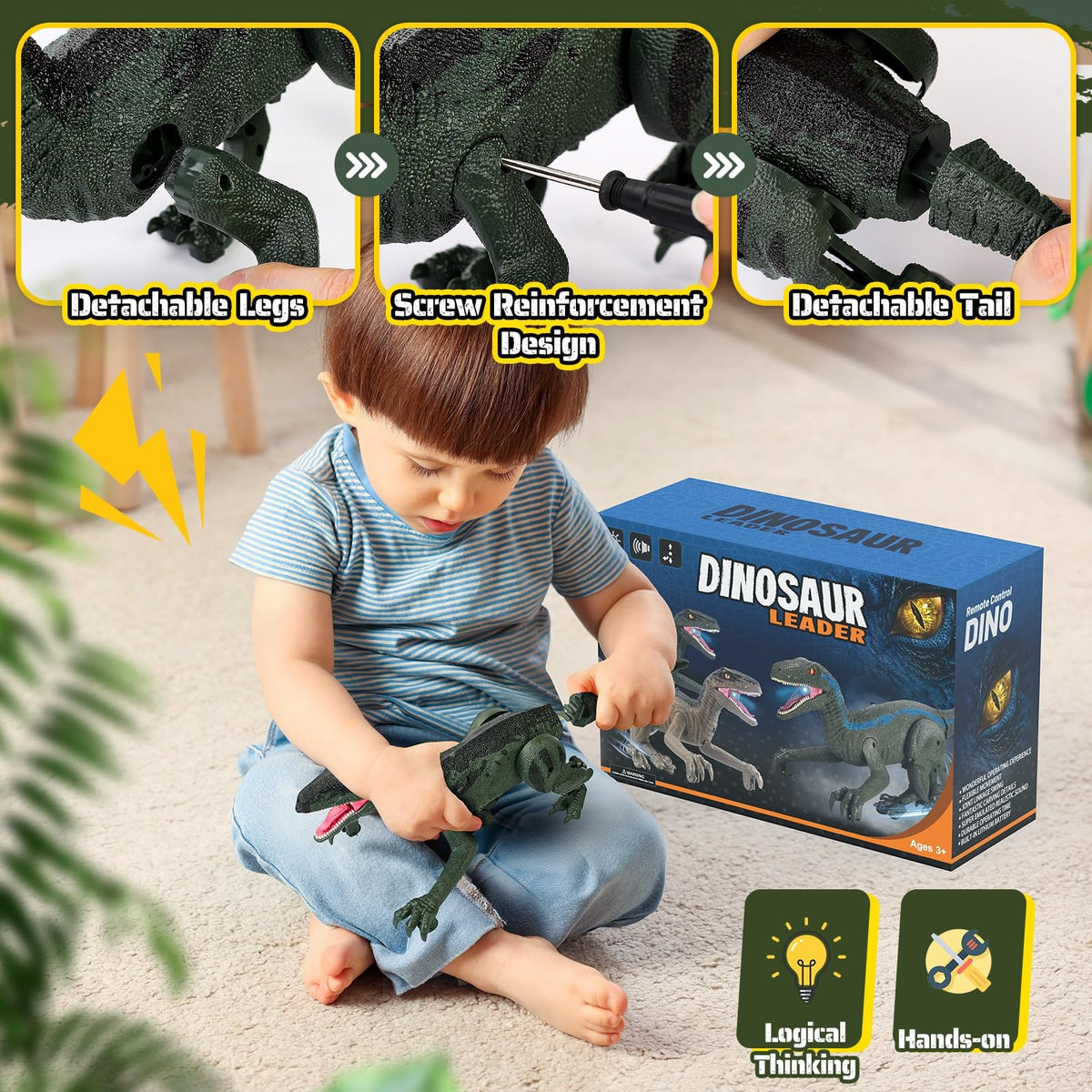 Dinosaur Toys for Kids, 2.4GHz Remote Control Dinosaur with Walking