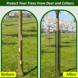chicarry 48" Metal Tree Trunk Protector, 4 Pack Mesh Tree Guards Tree Protectors with Zip Ties, Stakes, ExpandableTree Trunk Protector Guard, Tree Protectors from Deer, Mower, Animals(48",4 Pack)
