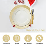 Snowkingdom Round Gold Placemats Set of 12, Gold Vinyl Metallic 15 Inch Round Placemat, Washable Wipeable Hollow Place Mats Non Slip Dining Table Mats for Halloween Wedding Party Christmas Decoration