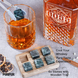 PONPUR Boss Gifts for Men, Decanter Set with Stones & Glasses, Best Boss Day Birthday Gift, Office Farewell Gifts for Boss, Mentor, Manager, Leader, Unique Stocking Stuffers Christmas Presents