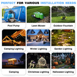 FLEMOON IP55 Outdoor Electrical Box Waterproof with Detachable Awning Covers, 7.1 * 3.9 * 2.4 inch Weatherproof Extension Cord Cover, Easy Installation for Outdoor Plug, Outlet, String Lights, Black