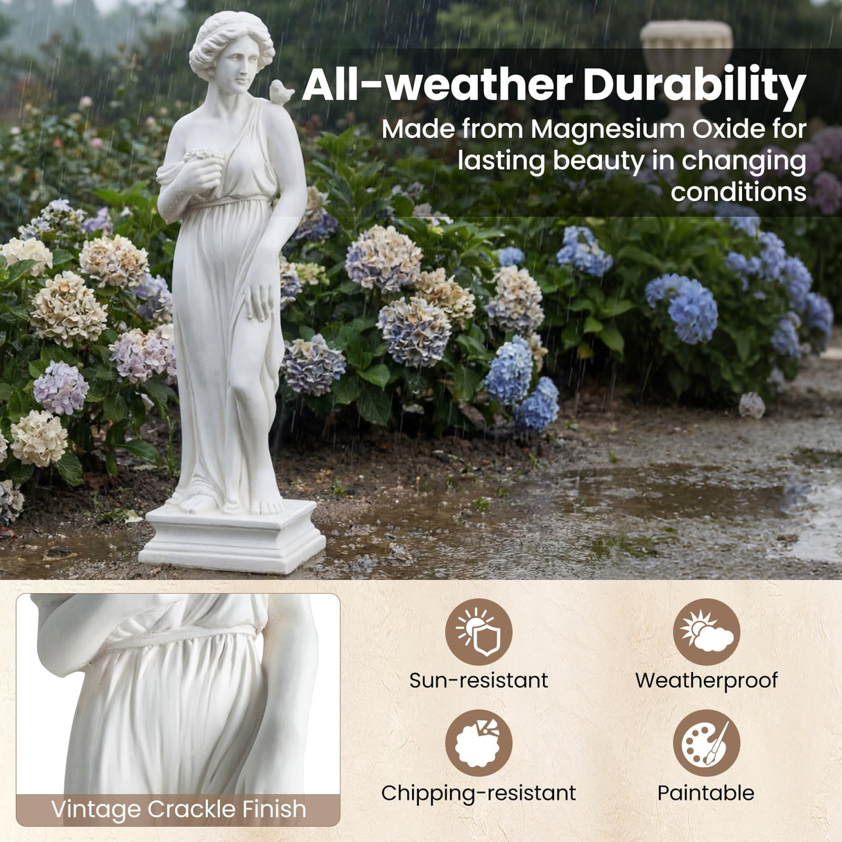 Giantex 31.5" Greek Goddess Statue, Roman Style Outdoor Garden Statue