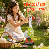 RiKoDaM Large Porch Goose Statue 20 Inch, Resin Front Porch Goose Decor, Geese Decor Lawn and Garden Statue for Patio, Balcony,Yard Decorations, Housewarming Birthday Gifts,White