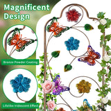 2 Pack Metal Garden Trellis Arched Fence Trellises for Climbing Plants Outdoor, Roses, Vines, Flowers, and Vegetables Support, 60'' H x 12'' W, Butterfly