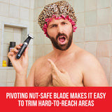 HAPPY NUTS The Ballber™ Electric Body Hair Trimmer for Men - Mens Body Groomer Kit for Privates - IPX7 Waterproof Shaver for Hard to Reach Areas