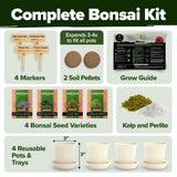 Bonsai Tree Kit 𝗨𝗦𝗔 Gifts for Men & Women - Grow 4 Bonsai Trees - Unique Gardening Crafts for Adults, DIY Hobbies for Plant Lovers & Gardeners - Unusual Christmas Gift Ideas for Mom & Dad