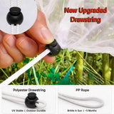 Drawstring Blueberry Netting for Bushes (4 Pack 3.28×2.62FT) - Easy Install Reusable Garden Netting, Protective Mesh for Fruit Trees & Tomato Plants, Blocks Birds, Squirrels & Insects