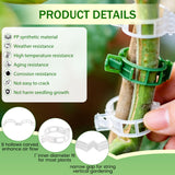 Plant Support Clips, 2026 New Garden Secured Plastic Plant Clips for Climbing Plants, Plastic Trellis Clips Tomato Grape Vine Vegetables Plant Fixing (100, White)