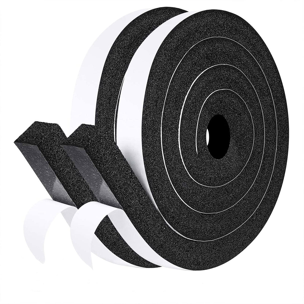 fowong Air Conditioner Window Seal Kit 1" x 1" – Neoprene Foam Tape Weather Stripping for Window AC Units, Blocks Hot Air, Drafts & Noise, 13FT (6.5FT x 2 Rolls, Black)