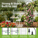 LATIHUUM 2 Pack 57.8" H x13 W Garden Trellis for Climbing Plants Outdoor, Rustproof Arched Metal Rose Trellis for Outdoor Indoor Roses Clematis Potted Climbing Plants Vines Flowers Decorative, Black