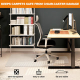 Thickened Chair Mat for Carpet- 47.5" x 35.5" Low Pile Carpet Protector for Office Computer Desk Chair. Heavy Duty Desk Chair Mat for Carpeted Floors