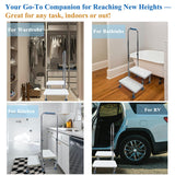 Aliseniors Step Stool with Handle and Non-Skid Platform, Heavy Duty 2 Steps Medical Foot Stool for Adult, Seniors, Handicap Holds up to 350 lbs