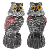 Owl Decoys to Scare Birds Away, 2 Pack BobbleHead Fake Owls Plastic Scarecrow Bird Deterrent, Nature Enemy Scarecrow Plastic Owl Statues, Garden Decor Statues for outside, Patio, Lawn, Yard Decoration