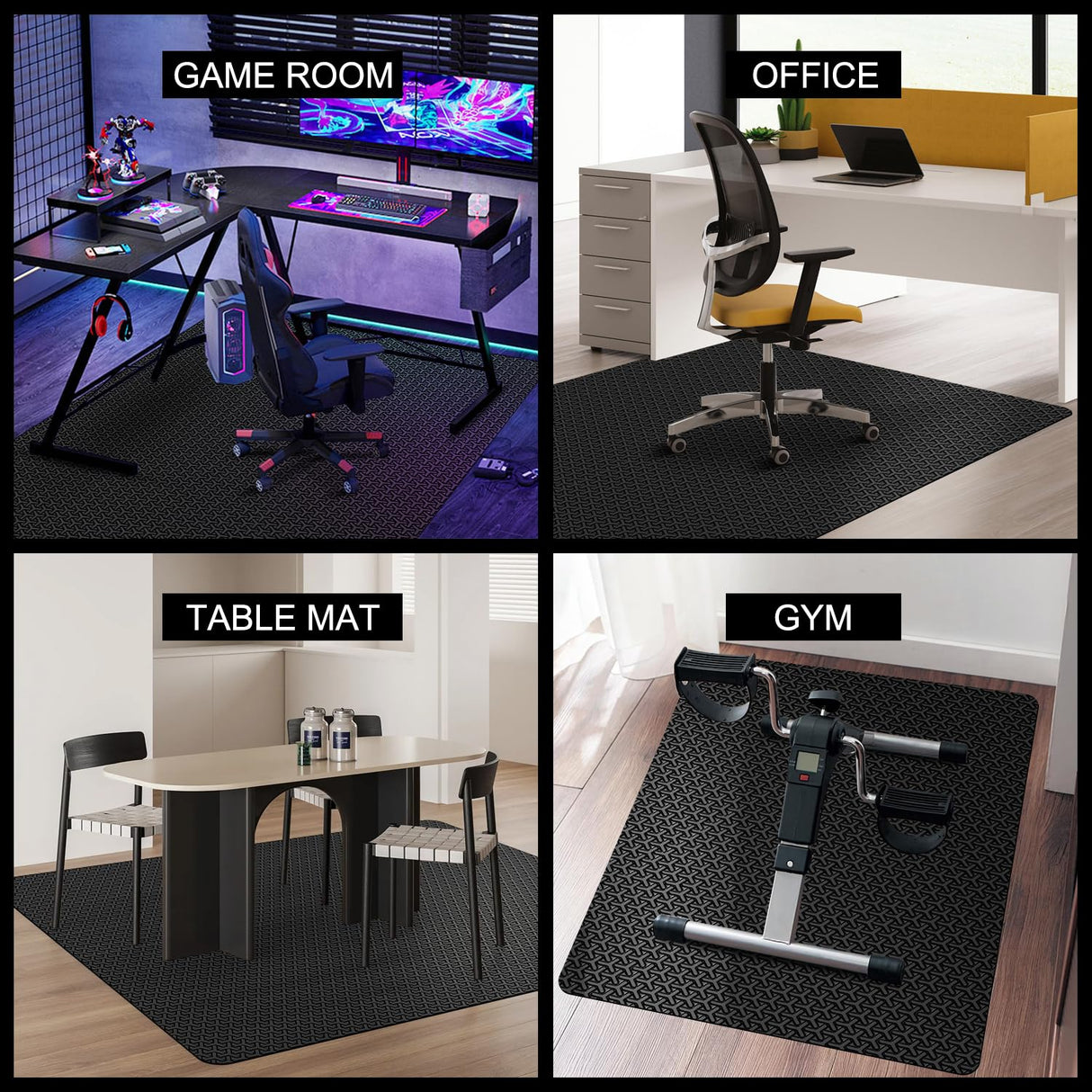Office Chair Mat for Hard Floor, 50"x60" Large Computer Chair Mat, Unique Y-Shaped Pattern Floor Protector Rug for Rolling Chairs, Anti-Slip PVC Desk Floor Mat for Work, Home, Gaming