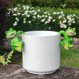 LithosKryos 3 PCS Playful Frog Statues Pot Hugger Decorations for Plant, Miniature Frog Figurines,Women Gifts,Garden Decor Outdoor, Suitable for Flower, Courtyard and Lawn Decorations