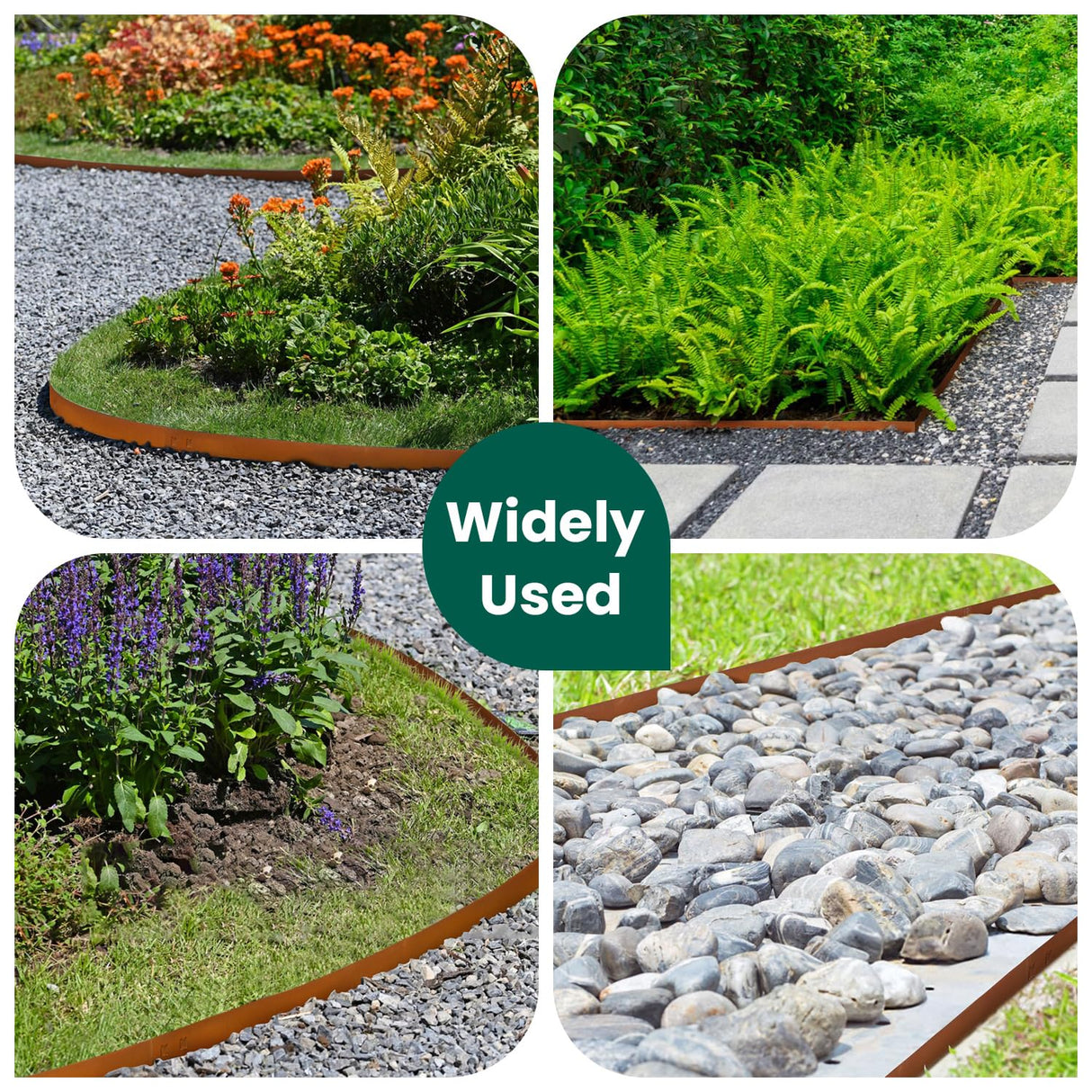 GZGNEEVL Corten Steel Landscape Edging 4.5" H x 40" L, Metal Garden Edging