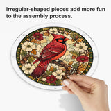 UNIQGIFTS Acrylic Puzzle Suncatcher, Northern Cardinal Sun Catchers Puzzle for Window Hanging, DIY Craft Puzzles for Adults, Ideal Gift for Women, Men, Wife, Mom, Home & Garden Decor, 7.4 in