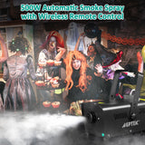 AGPTEK Fog Machine, 500W Smoke Machine with Wireless Remote & Automatic Spray Function, Great for Halloween, Christmas, Wedding, Parties, DJ Performance & Stage Show
