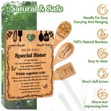 Sister Birthday Gifts from Sister - "Recipe for a Special Sister" Sister Birthday Gifts Cutting Board Set, Bamboo-Made Engraved Utensil Set Christmas/Birthday Day Gifts for Sister Adult