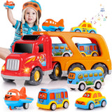 Nicmore Carrier Truck Toddler Toys Car: Transport Toy for 1 2 3 4 Year Old Boys Girls 18 Month 5-in-1 Kid Playset Gifts for Preschool Birthday Christmas